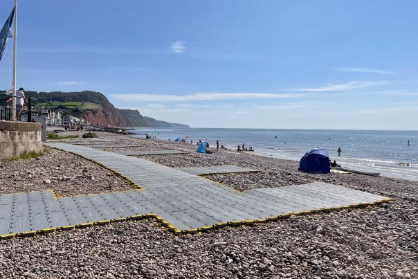 New accessible matting at Sidmouth Beach