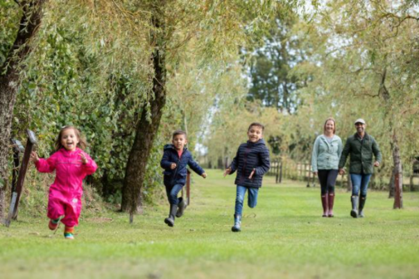 children running at the sanctuary