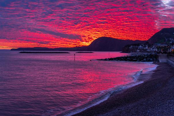 Sunset over sidmouth