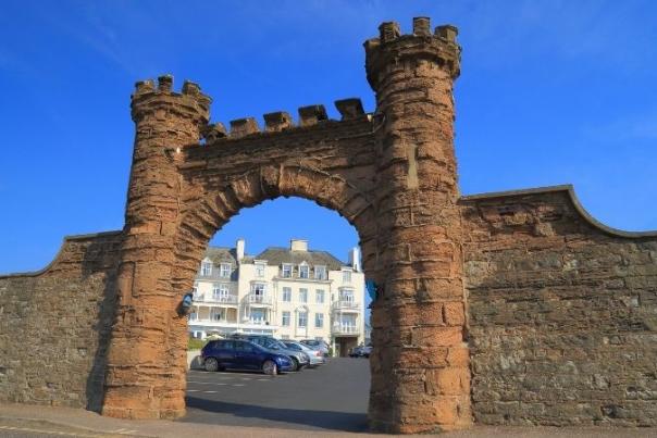 image shows town walls