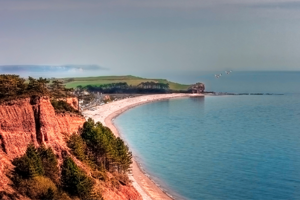 Budleigh beach view