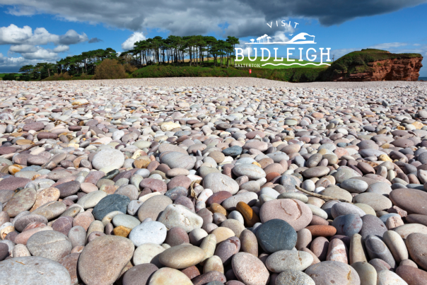 budleigh's pebbles with otter estuary in the background