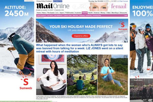screenshot of the mail online