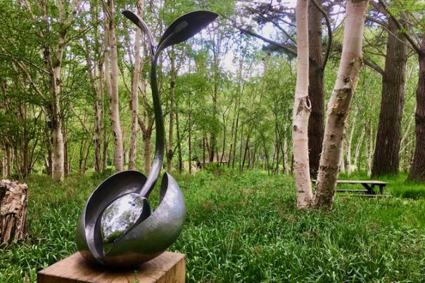 image shows sculptures at stone lane garden