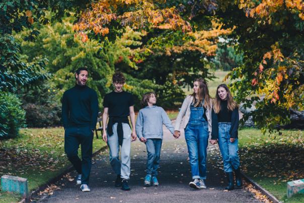 family walking