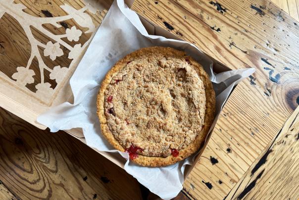 A cherry pie from The Buttered Crumb in New Tripoli