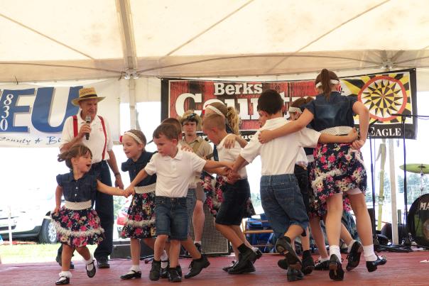 Kids dancing at Kutztown Folk Festival in Kutztown, Pa.