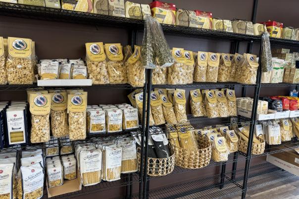 Pasta on the shelves at Nonna's Italian Market