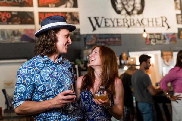 Customers drinking beer at Weyerbacher Brewing