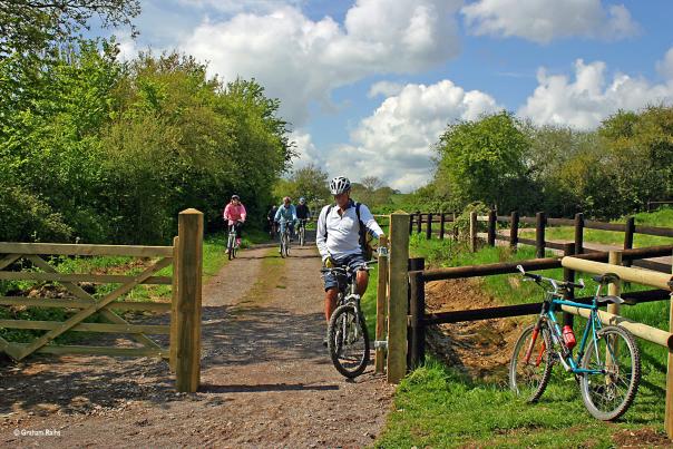 Cyclists on the North Dorset Trailway route