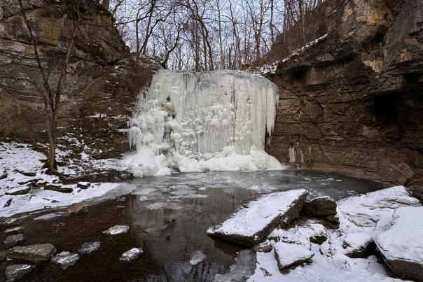 Frozen Hayden Run Falls
