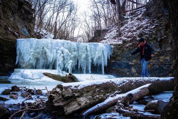 Frozen Indian Run Falls