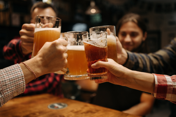 Cheers with Beer Stock Image