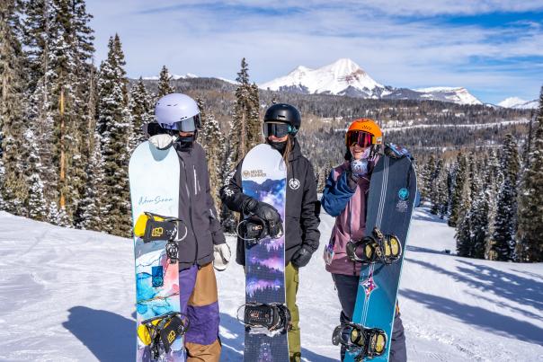 Snowboarding with the Never Summer Women's Team During Winter at Purgatory Resort
