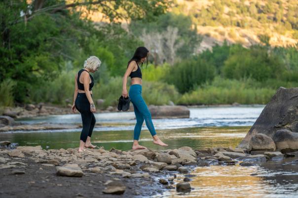 Walking on the Animas River at Santa Rita Park