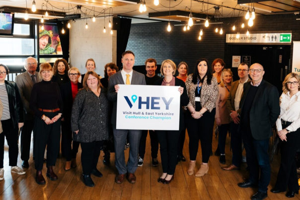 The team from Visit Hull and East Yorkshire, together with local conferencing venues, at the launch event of 'Conference Champions'.