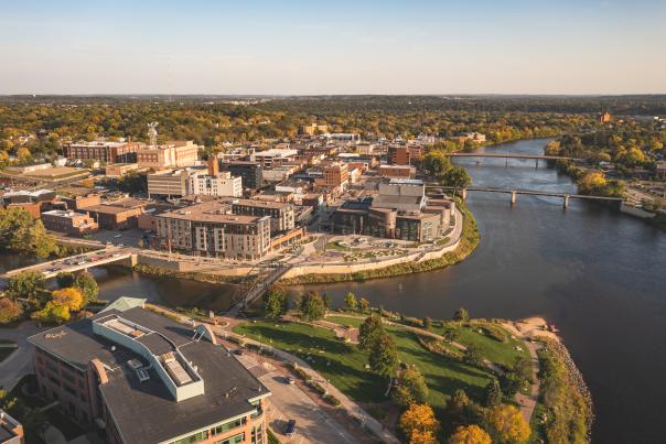 Fall Drone Downtown Confluence