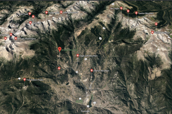 Labeled Peaks on Map Screenshot