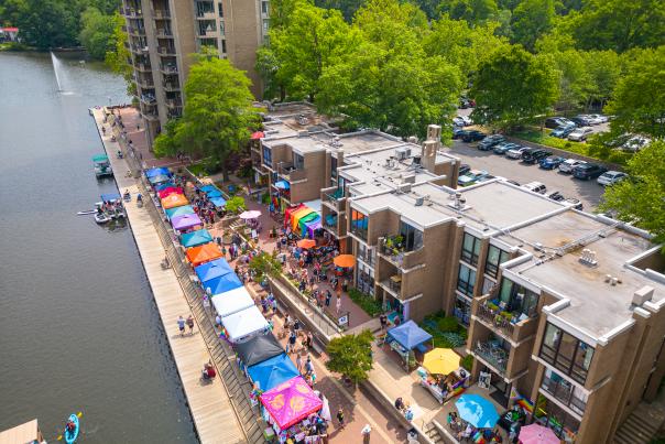 Drone photo of Lake Anne