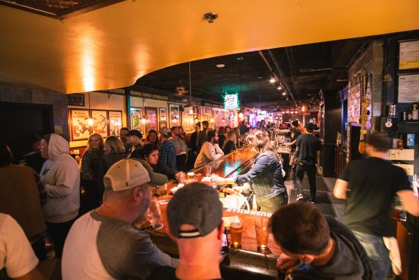 interior of a busy irish bar in downtown fargo