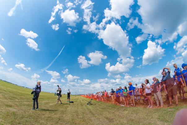 crowd watching an airsho