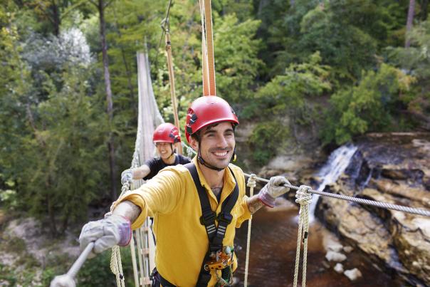 ZipQuest Bridge Waterfall