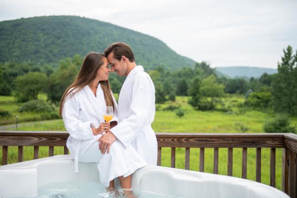 A couple relaxing at Mountain Horse Farm