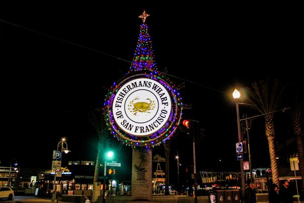 Crab wheel with holiday lights