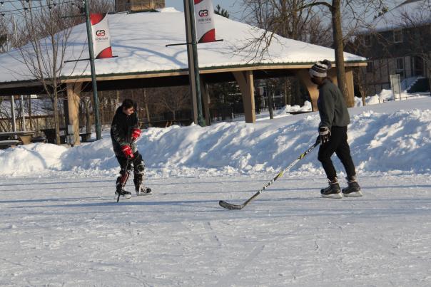 Winter hockey at Physician's Park.