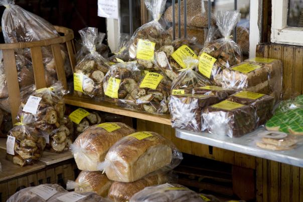 An image of breads and sweet treats displayed at Crust, A Baking Company.