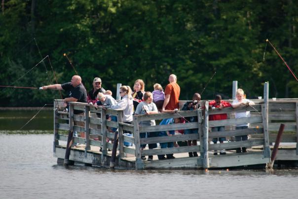 Fishing at the Bluegill Boat Launch in Mott Lake