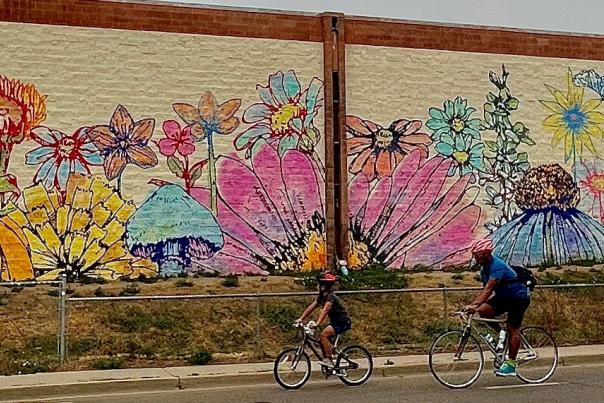 Bike in front of Mural