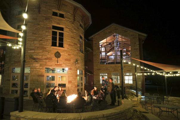 Odell Brewing, Patio fire pit, credit Odell Brewing Co