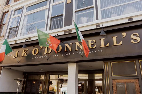 exterior of JK O'Donnells irish pub in fort wayne