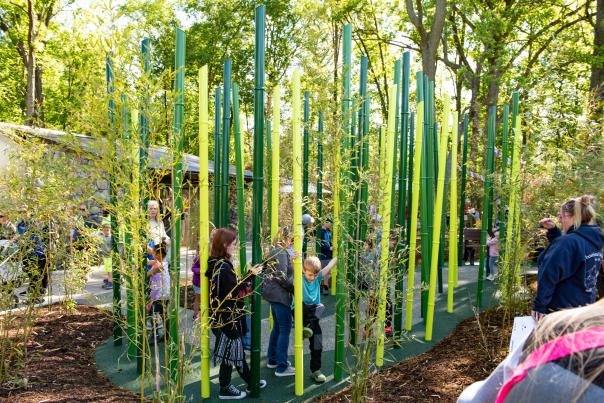 Bamboo play area at Red Panda Ridge