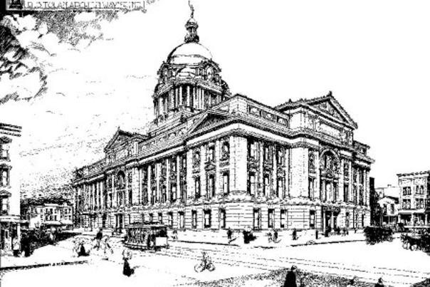 Drawing of the Allen County Courthouse