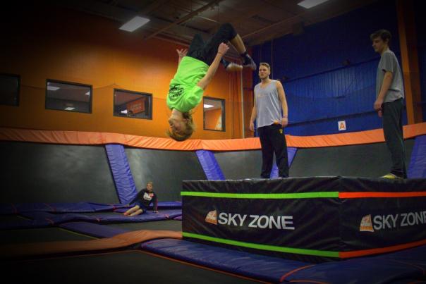 Sky Zone - Performing a flip
