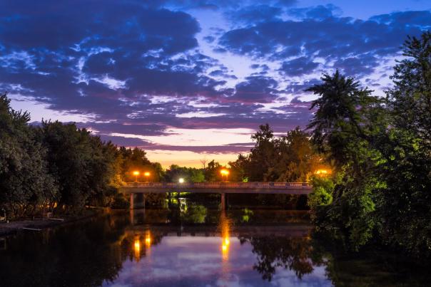 Fort Wayne River at night