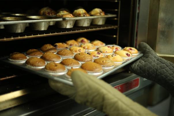 Muffins coming out of the oven - Unsplash Stock Photo