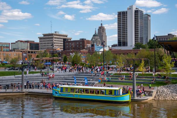 Canal Boat docked at Promenade Park
