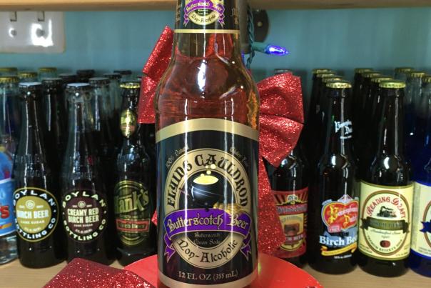 Flying Cauldron Butterscotch Beer soda bottle from North Market Pop Shop