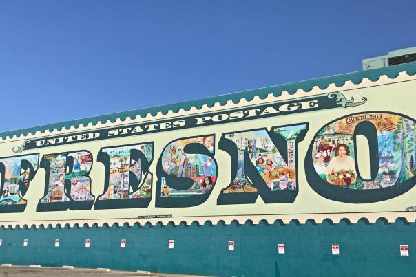 Fresno Stamp Mural in Downtown Fresno