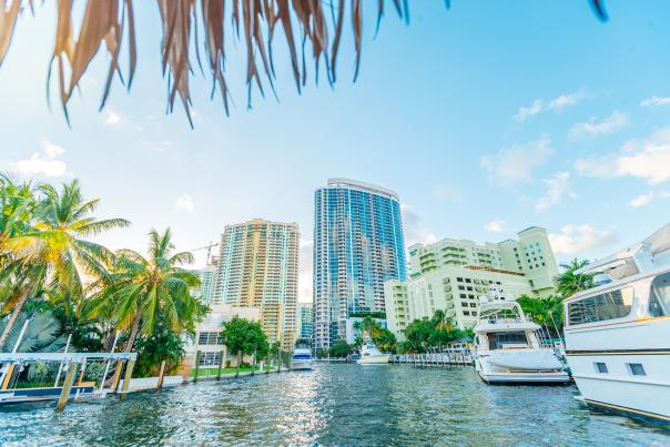 View of buildings from Fort Lauderdale waterways