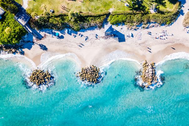 Aerial view of Deerfield Beach in Broward County, Florida