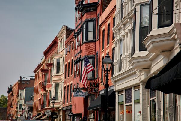 Row of buildings on Main Street Galena.