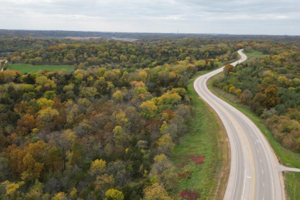 Aerial view of US Highway 20