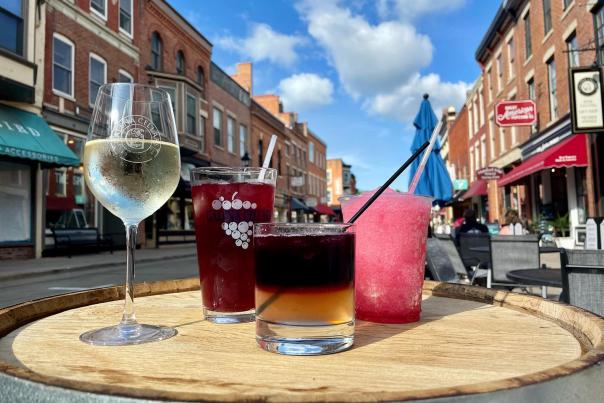 Refreshing drinks on Galena's Main Street.