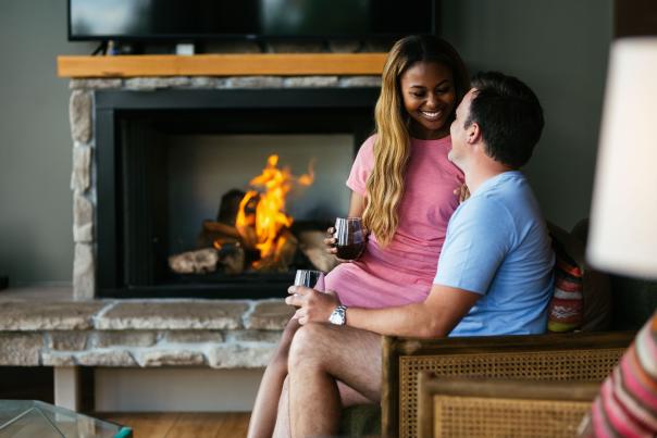 Cozy fireplace cabin