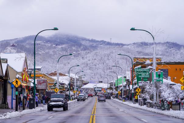 Winter Gatlinburg downtown