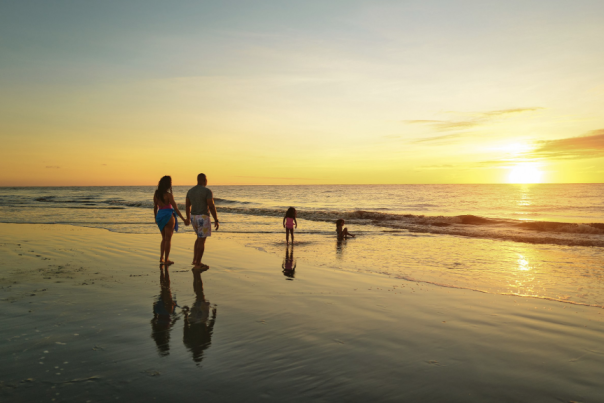 Family at East Beach on St. Simons Island